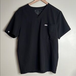 Figs Techical Collection Men's Black V-Neck Shirt Medium Scrubs